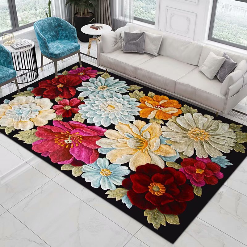 Commercial Printing Format - Flower Pastoral 3D Printed Carpet Home