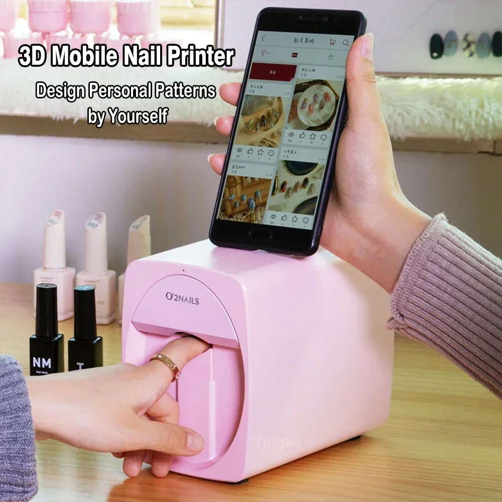 Commercial Nail Printing Machine - Smart Nail Printer 3D Portable Mobile