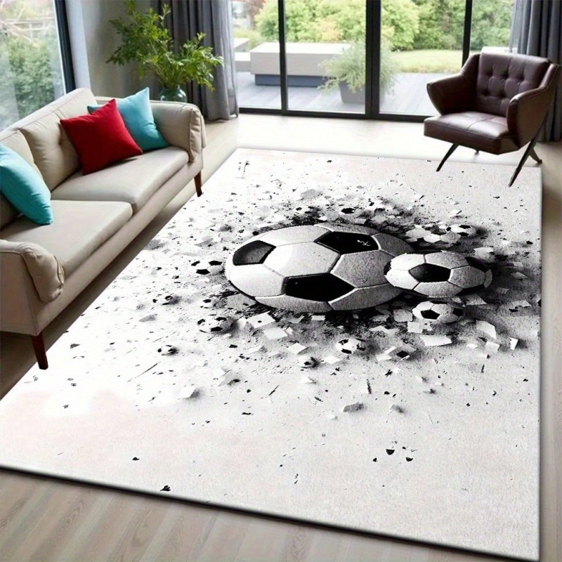 Commercial Printing Format - Broken Soccer Print Large Area Rug