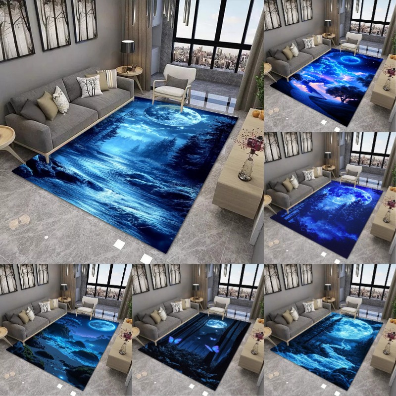 Commercial Printing Format - Dreamy Moon Print Large Area Rug