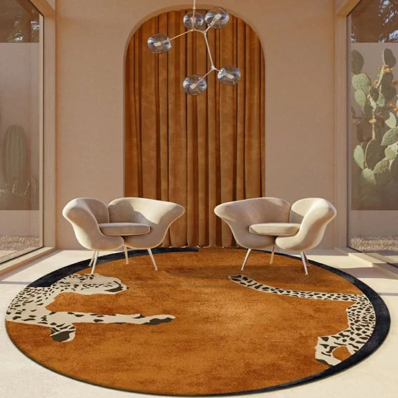 Commercial Printing Format - VIKAMA Leopard Print Bedroom Decor Round