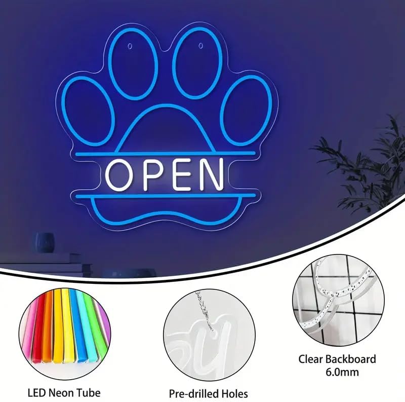 LED Neon Sign USB Dimmable Paw - Commercial Printing Shop review and price