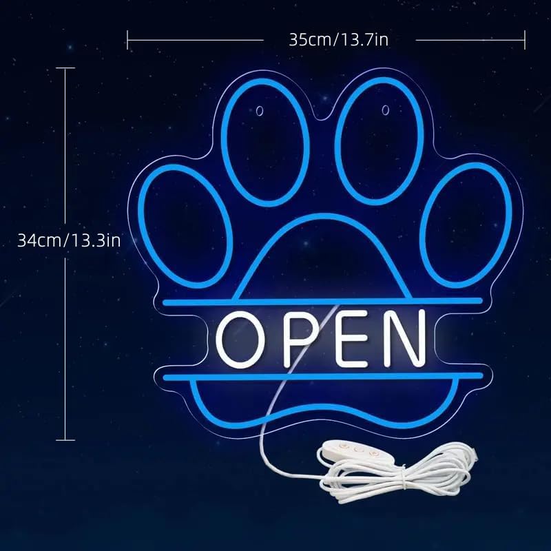 LED Neon Sign USB Dimmable Paw - Commercial Printing Shop review and price
